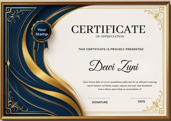 Certificate Of Appreciation A4 Template